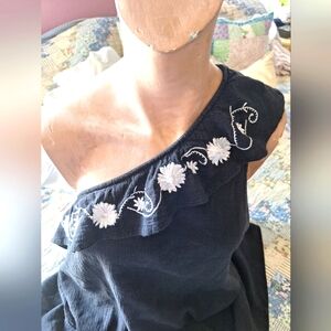 Cato one shoulder gauze top